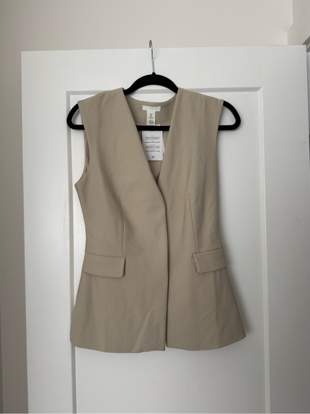 H&M Neutral Beige Sleeveless Blazer Vest